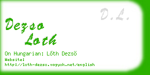 dezso loth business card