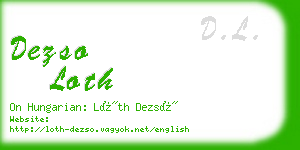 dezso loth business card
